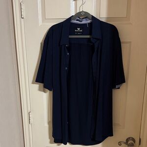 Buttercloth Navy & Light Blue Polka Dot Button Shirt